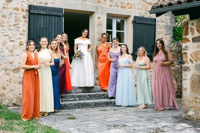 demoiselles d'honneur et invitées mariage hameau du cruzeau