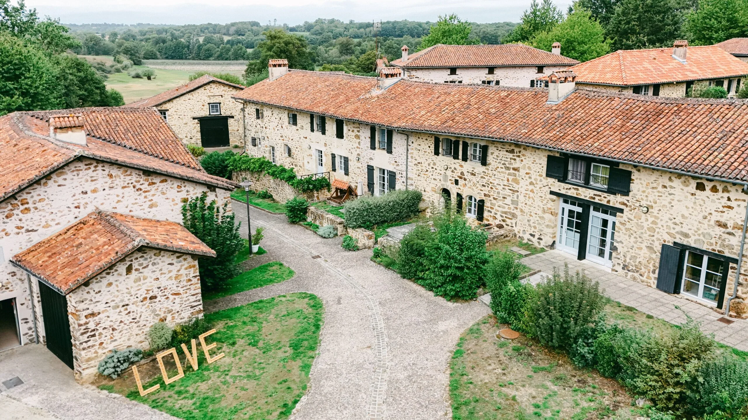 hameau du cruzeau vue du ciel